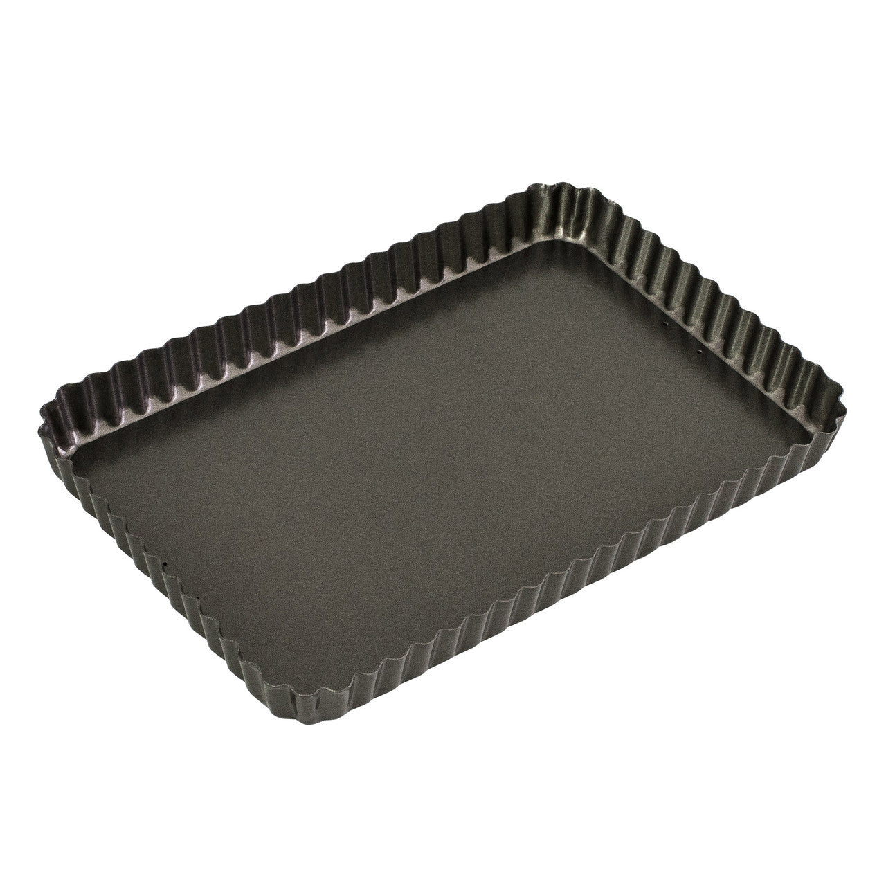 Bakemaster Loose Base Fluted Rectangular Flan/Quiche Pan, 31 x 21 x 3.5cm - Non-stick