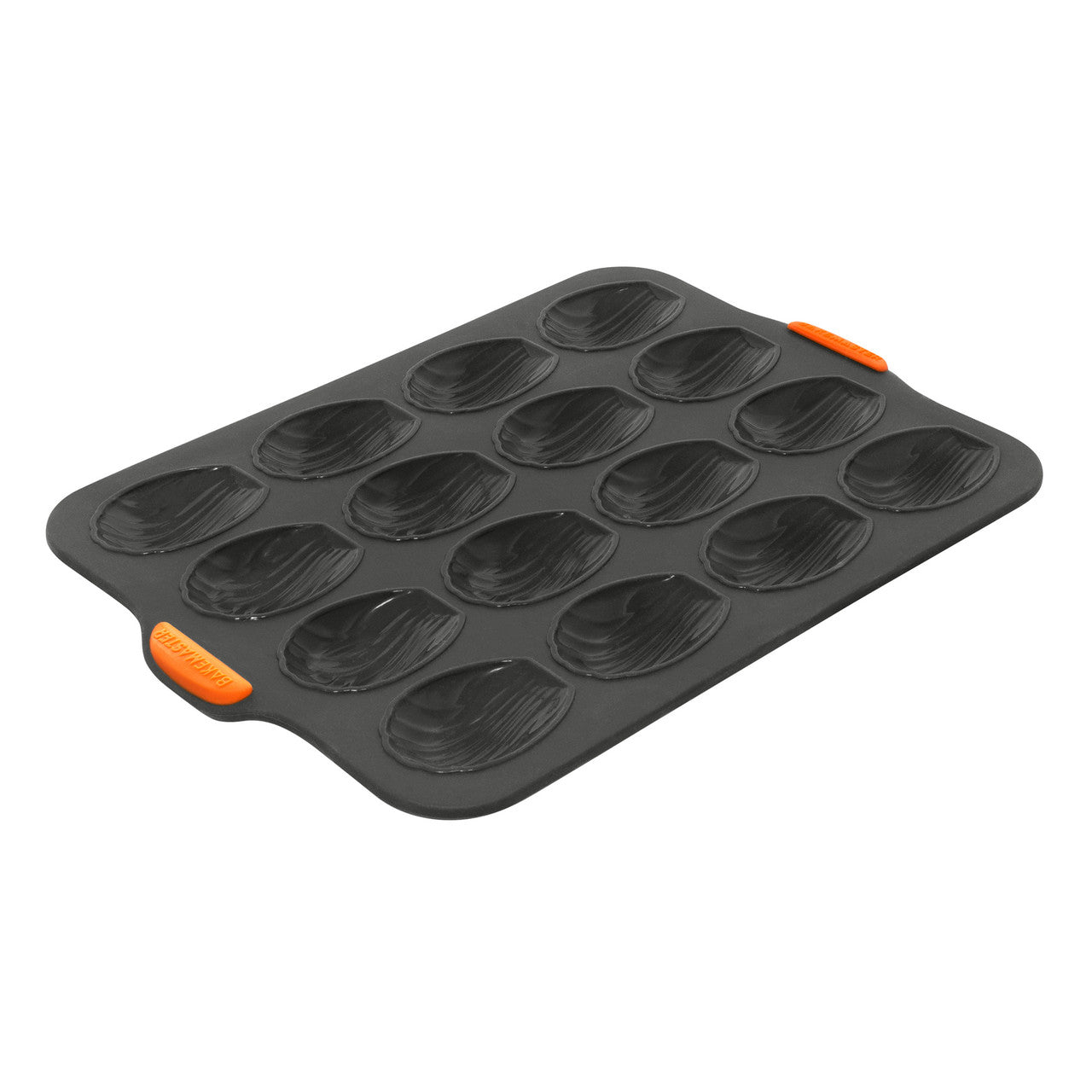 Bakemaster Silicone 16 Cup Madeleine Pan, 35.5 x 24.5 x 2cm (6.5 x 4.5cm) - Grey