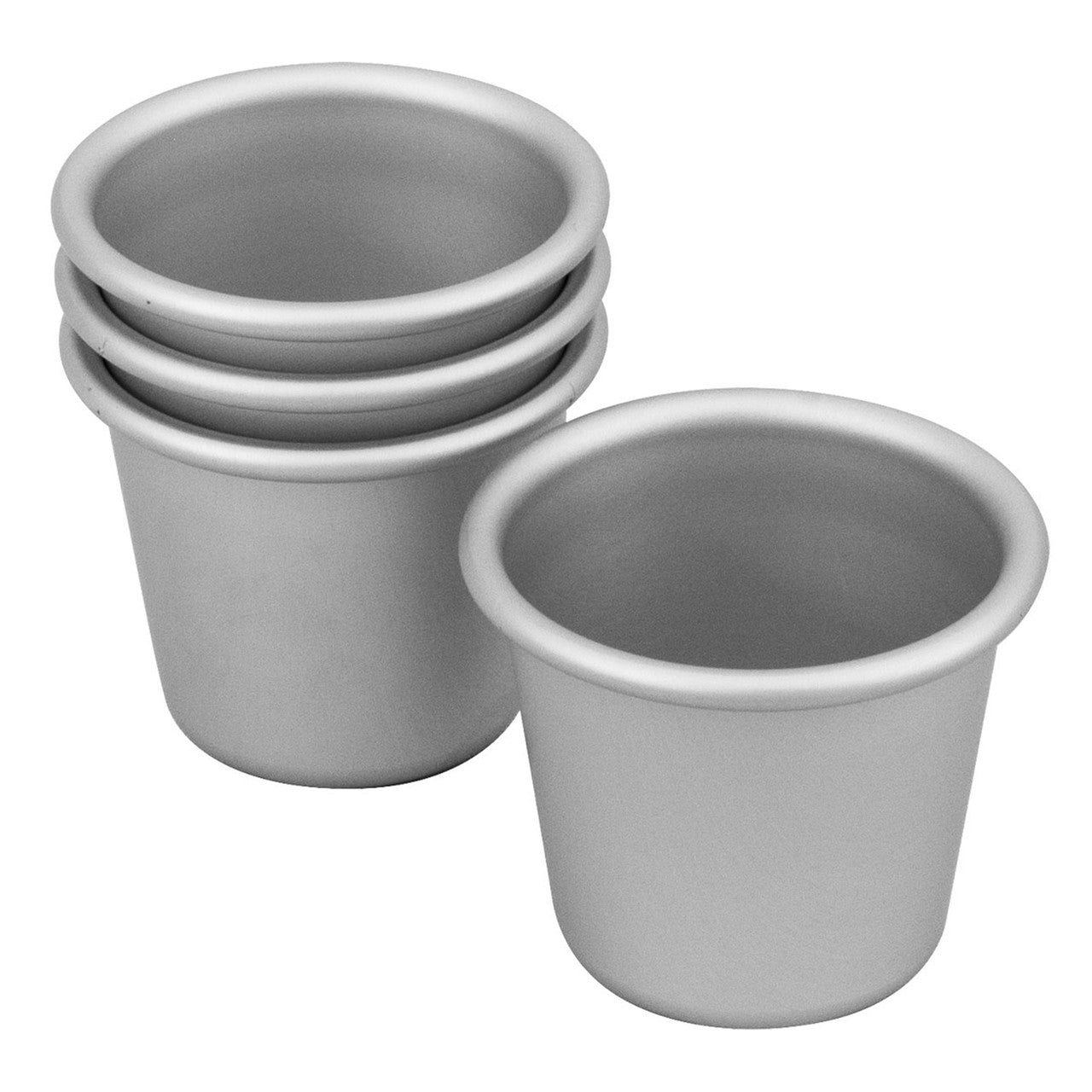 Bakemaster Silver Anodised  Set of 4 Dariole Pan, 6 x 5.5cm