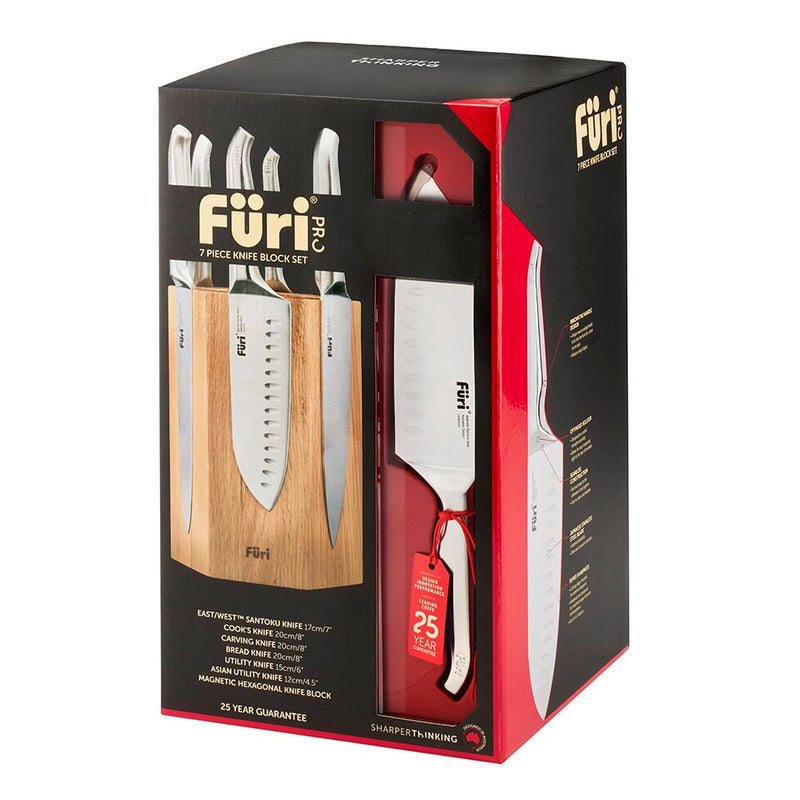 Furi Magnetic Hexagonal 7-Piece Knife Block Set