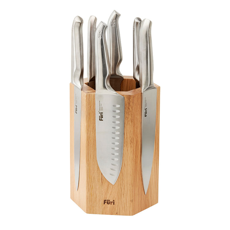 Furi Magnetic Hexagonal 7-Piece Knife Block Set