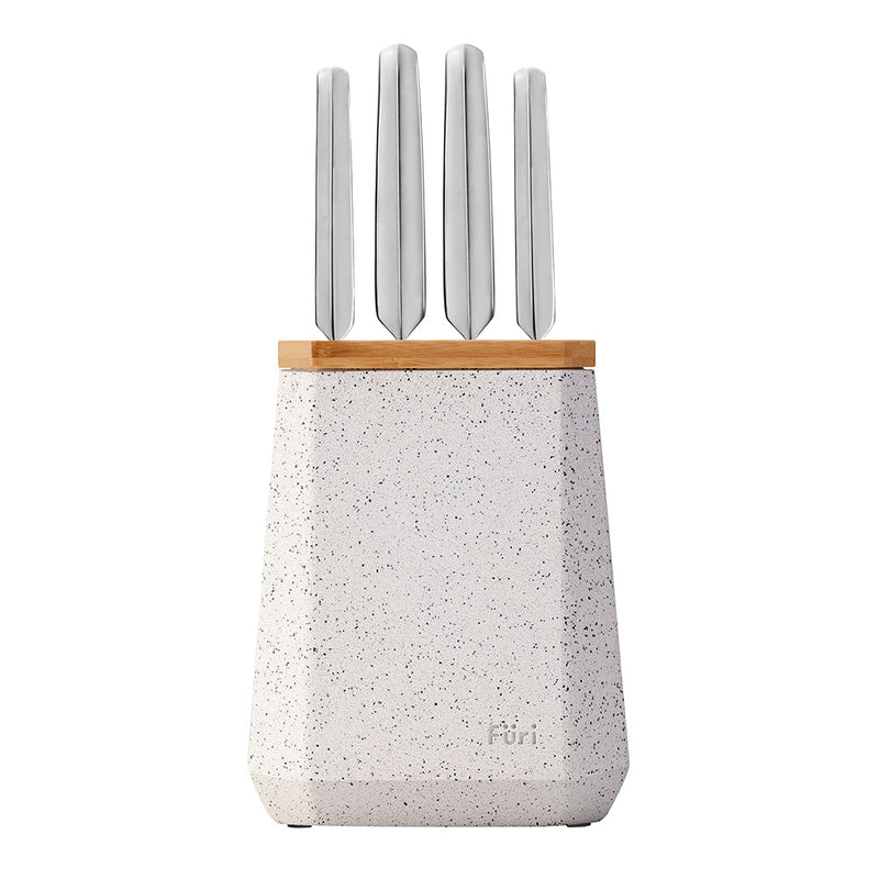 Furi Stone 5-Piece Knife Block Set - B&W Terrazo