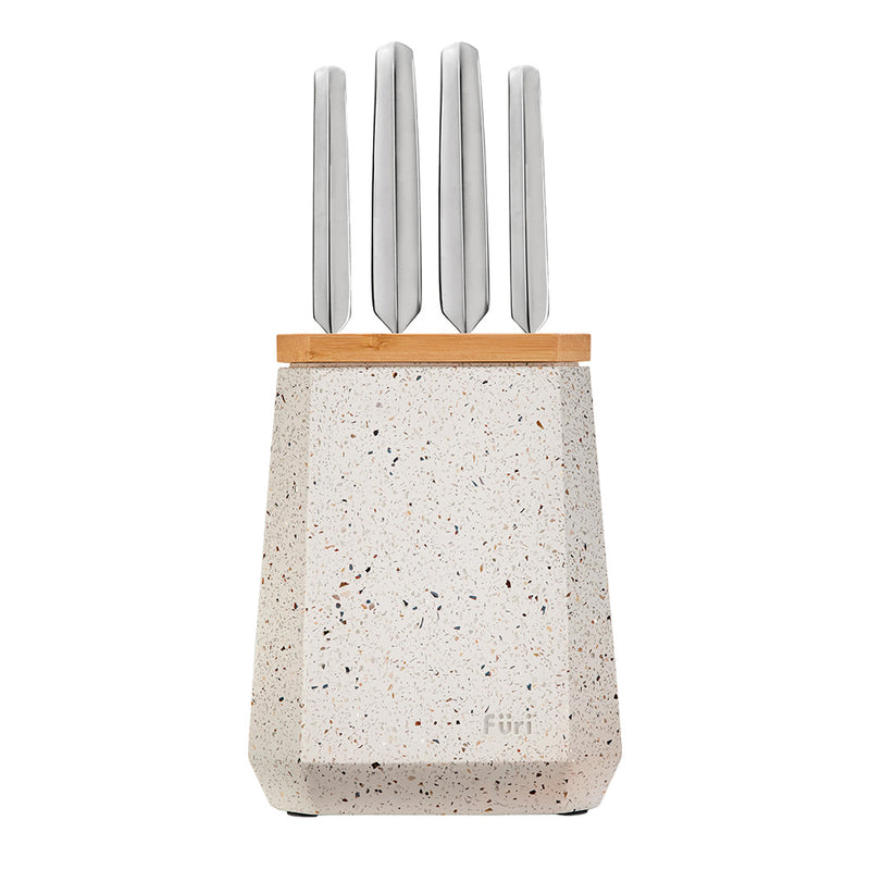 Furi Stone 5-Piece Knife Block Set - Azure Terrazo
