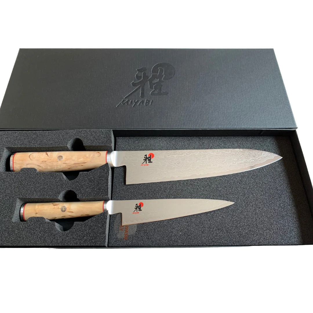 Miyabi Birchwood 5000MCD Utility 13cm and Chef Knife 20cm 2pc Set