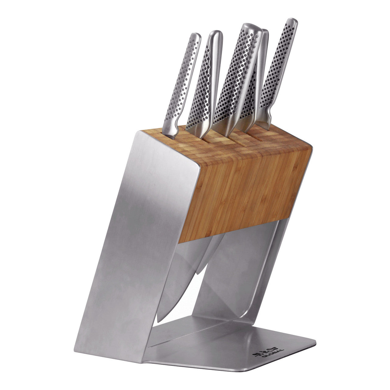 Global Katana 6pce Knife Block - Bamboo