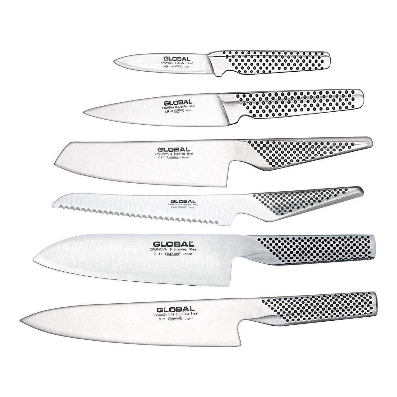 Global Zeitaku 7 Piece Knife Block Set - Blk