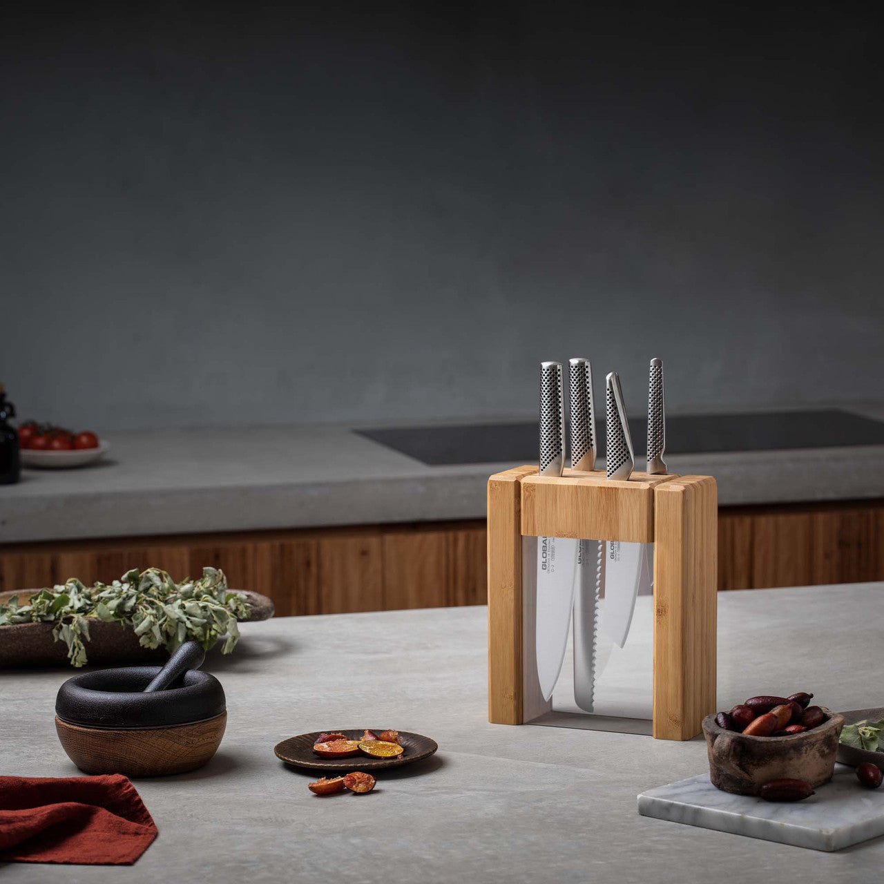 Global Ikasu V 5 Piece Teikoku Knife Block Set