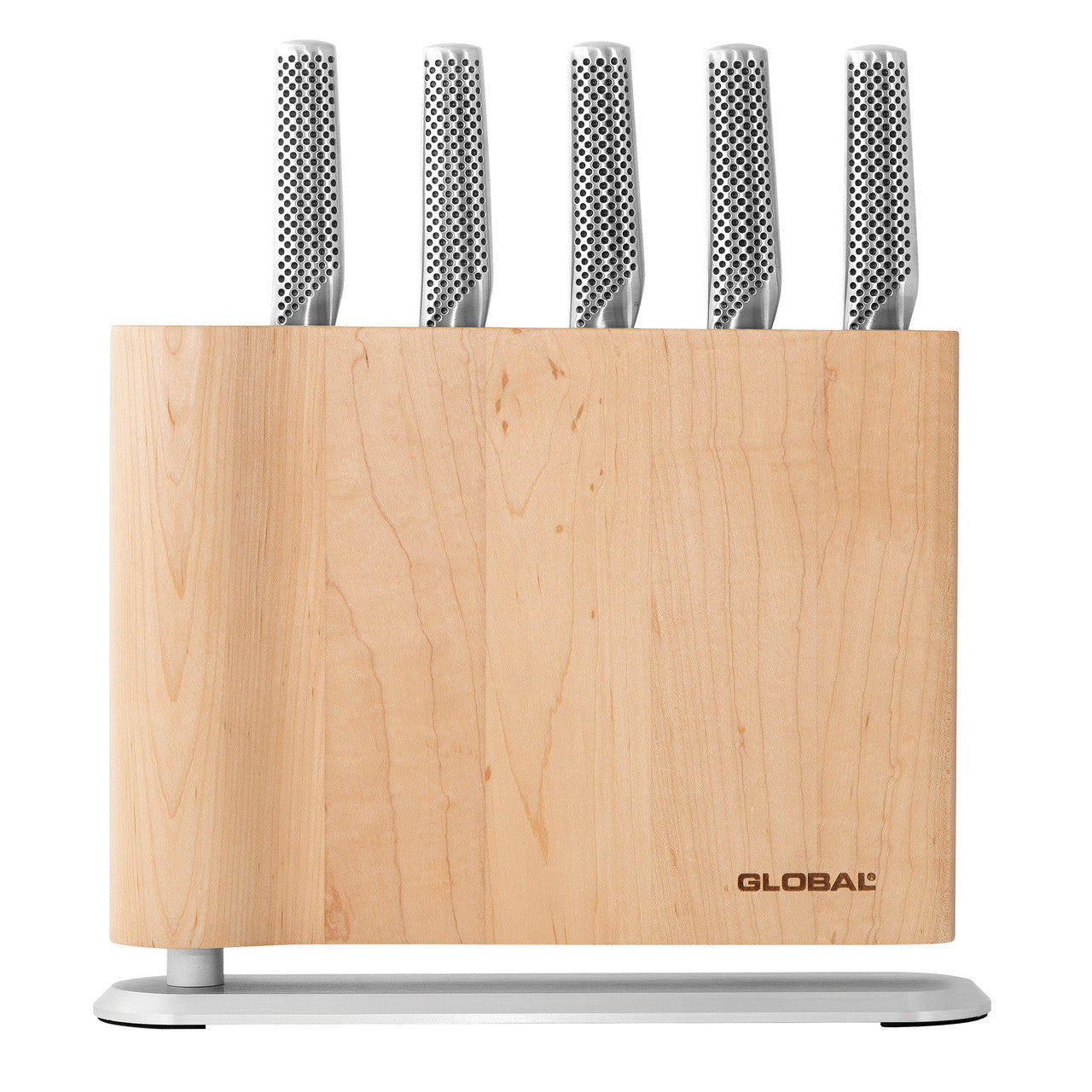 Global UKU 6 Piece Knife Block Set - Maple