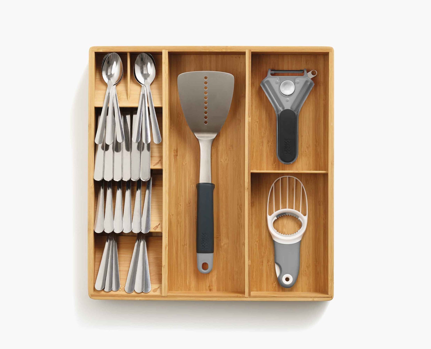 Joseph Joseph Drawerstore™ Bamboo Cutlery, Utensil & Gadget  Organiser