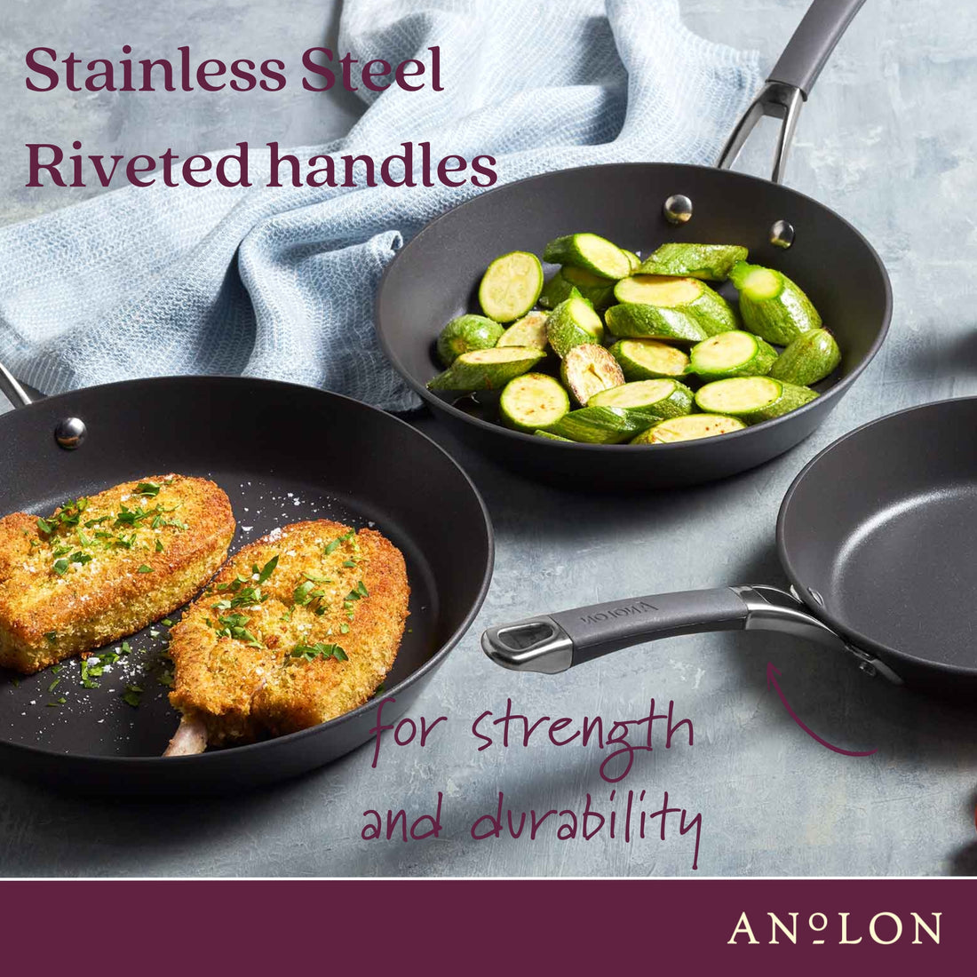 Anolon Endurance+ Triple Pack Skillets
