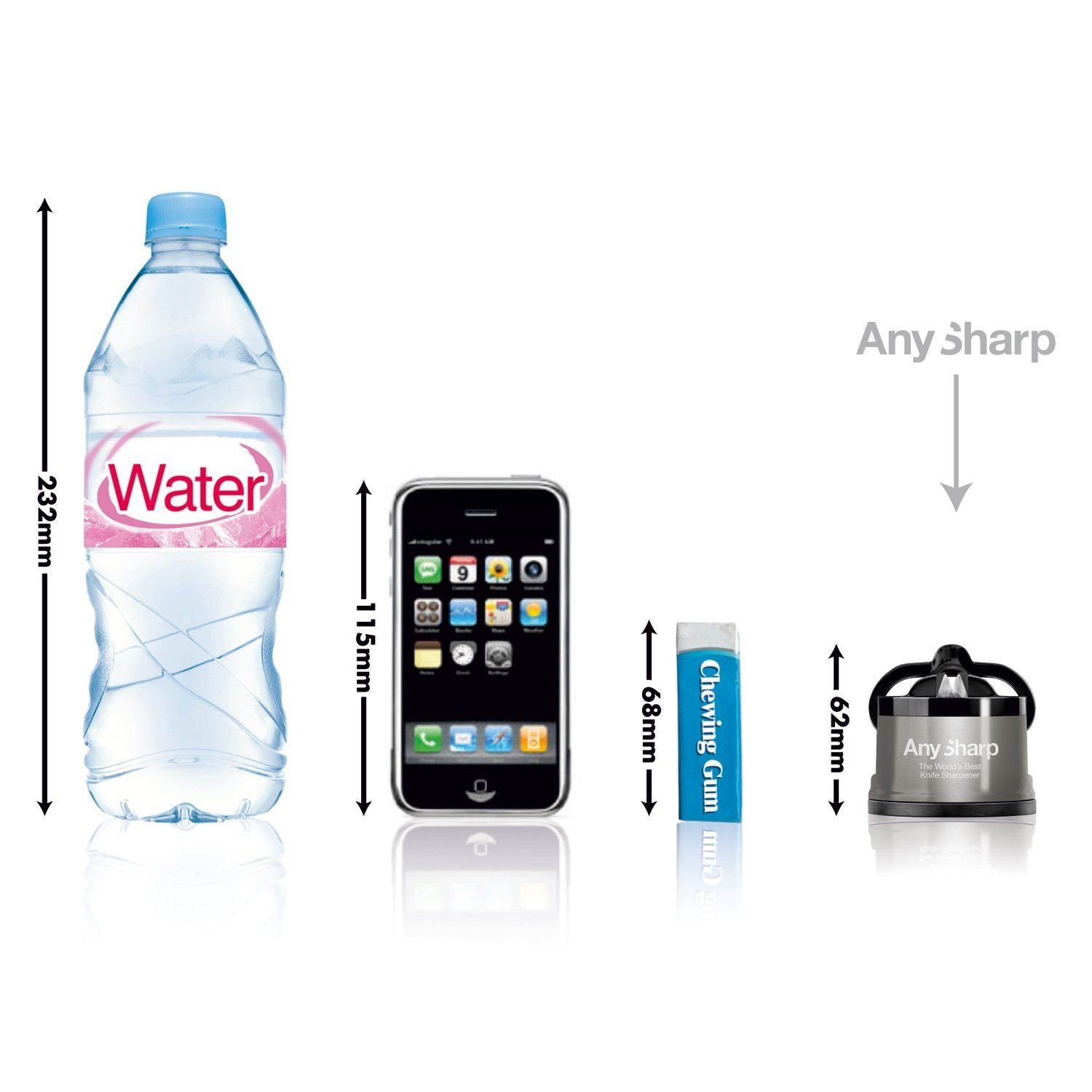 AnySharp Pro Metal Knife Sharpener Gunmetal Grey/Black