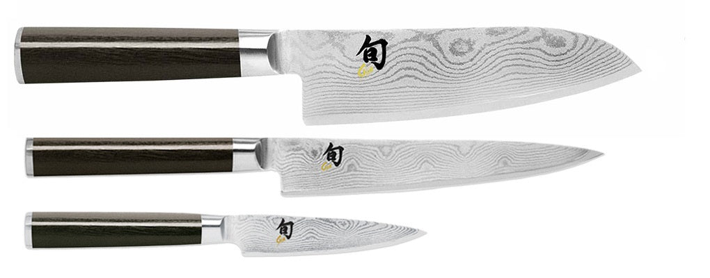 Shun Classic 3 Piece Santoku Knife Set 700 701 702