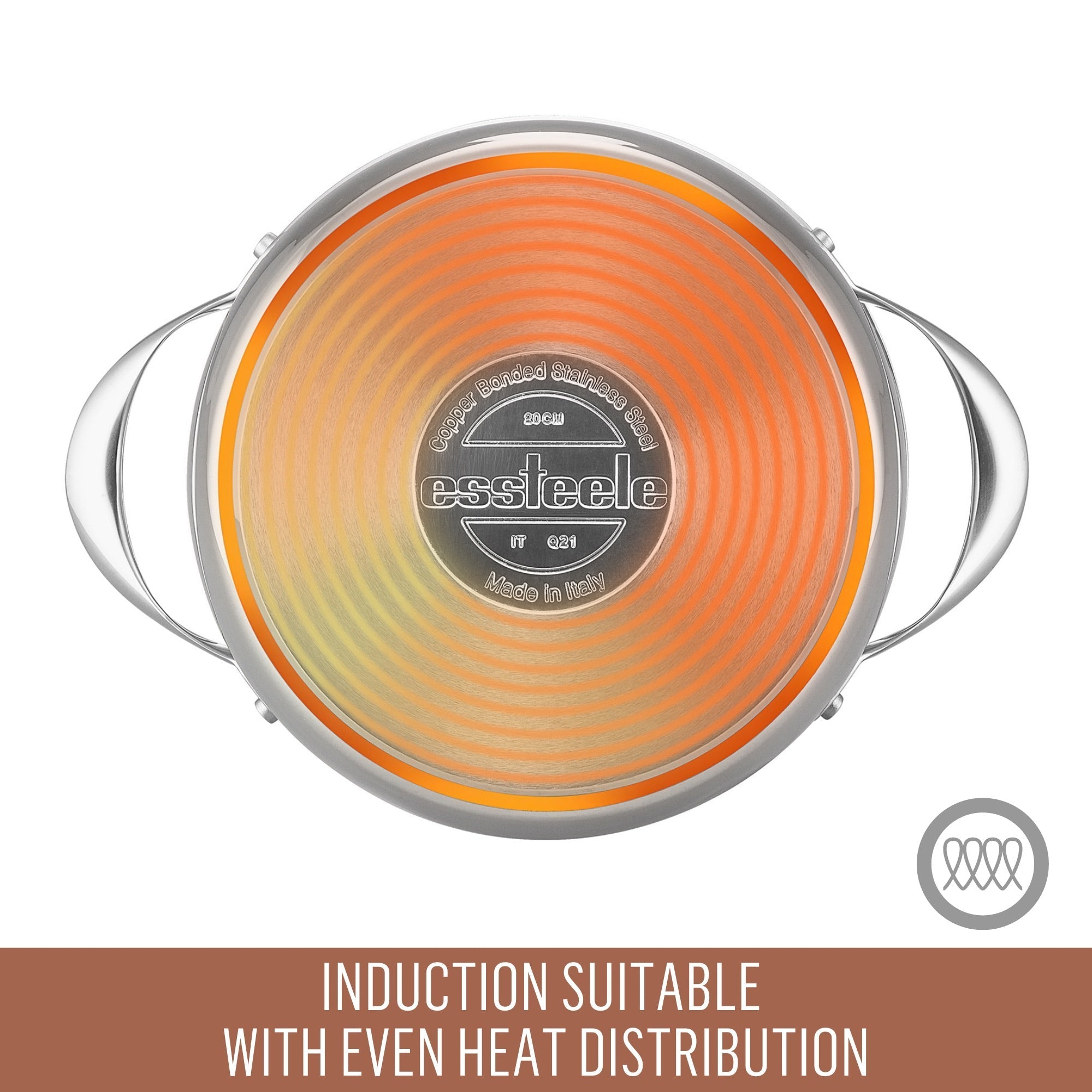 Essteele Per Vita Copper Base Stainless Steel Induction 24cm/7.1L Covered Stockpot