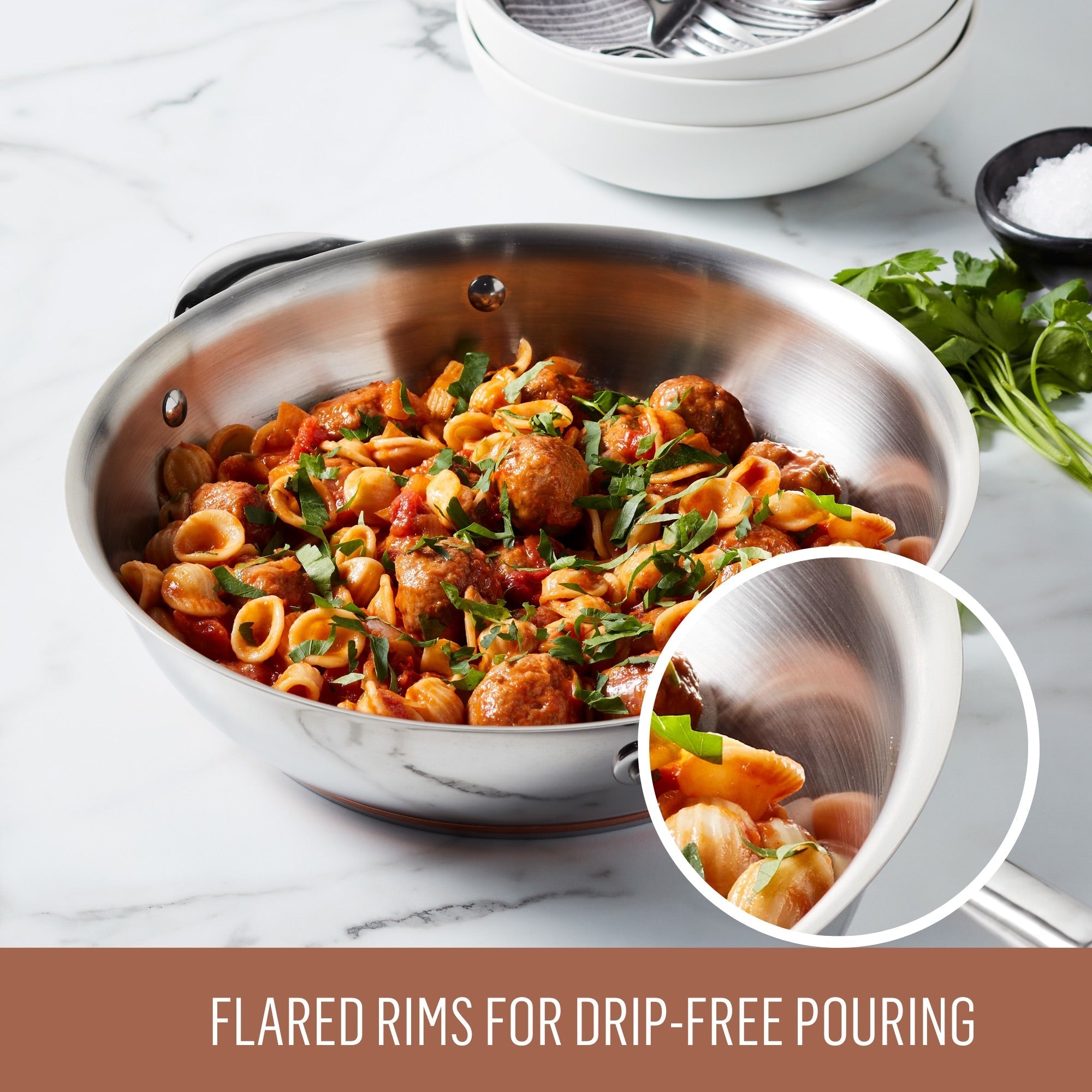 Essteele Per Vita Copper Base Stainless Steel Induction 24cm Open French Skillet