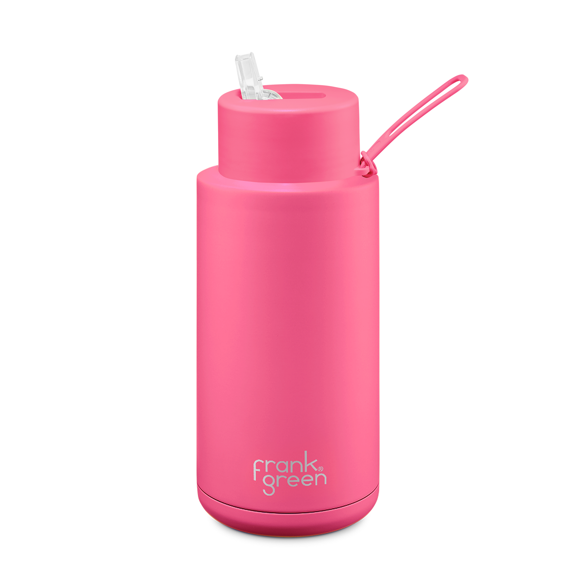Frank Green 34oz Reusable Bottle (straw) - Neon Pink