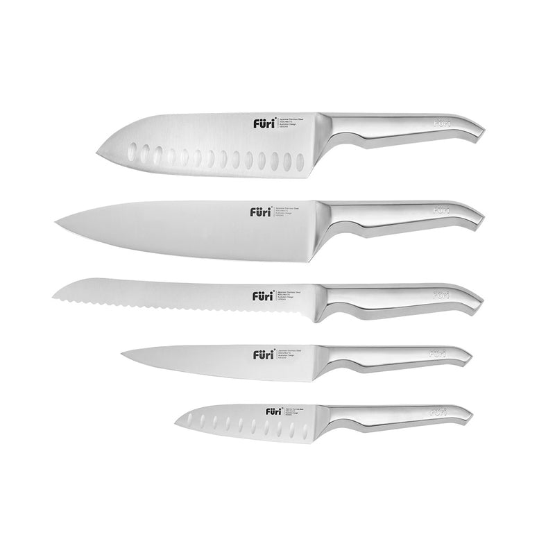 Furi Stone 6-Piece Knife Block Set - B&W Terazzo