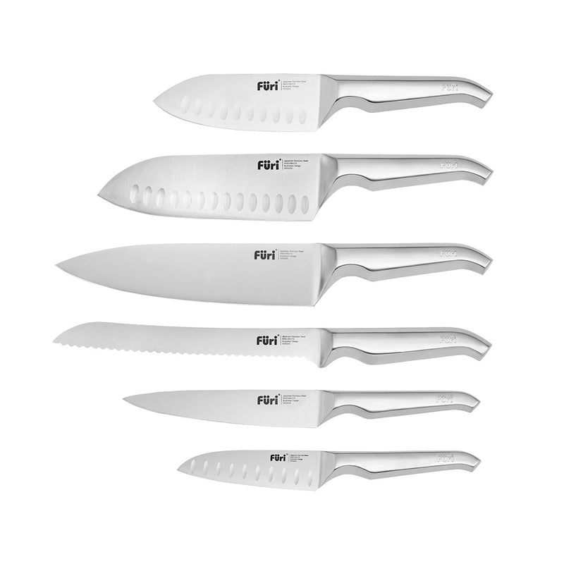Furi Stone 7-Piece Knife Block Set - Snow Terazzo