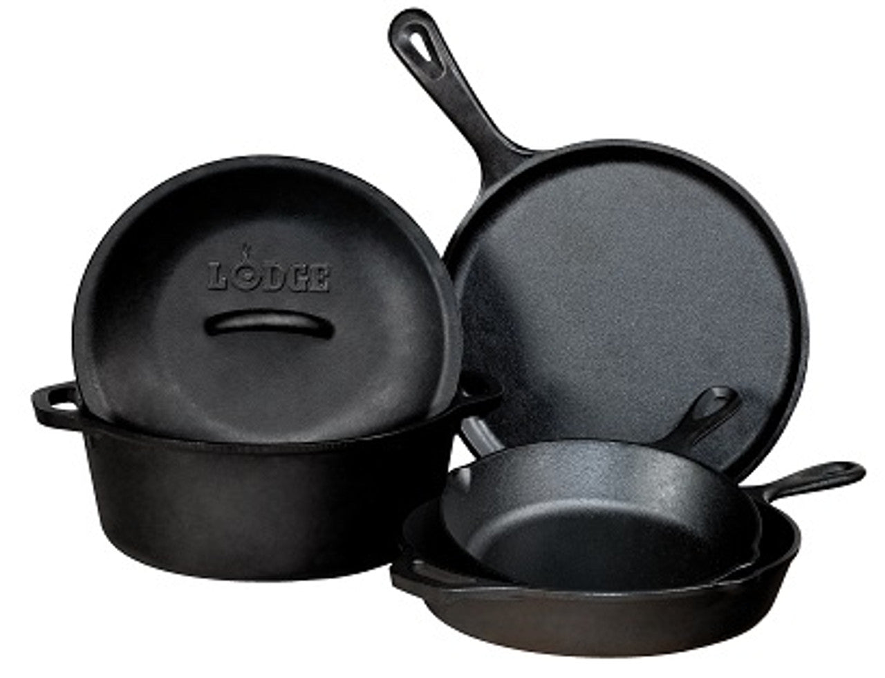 Lodge 5 Piece Cast Iron Cookware Set