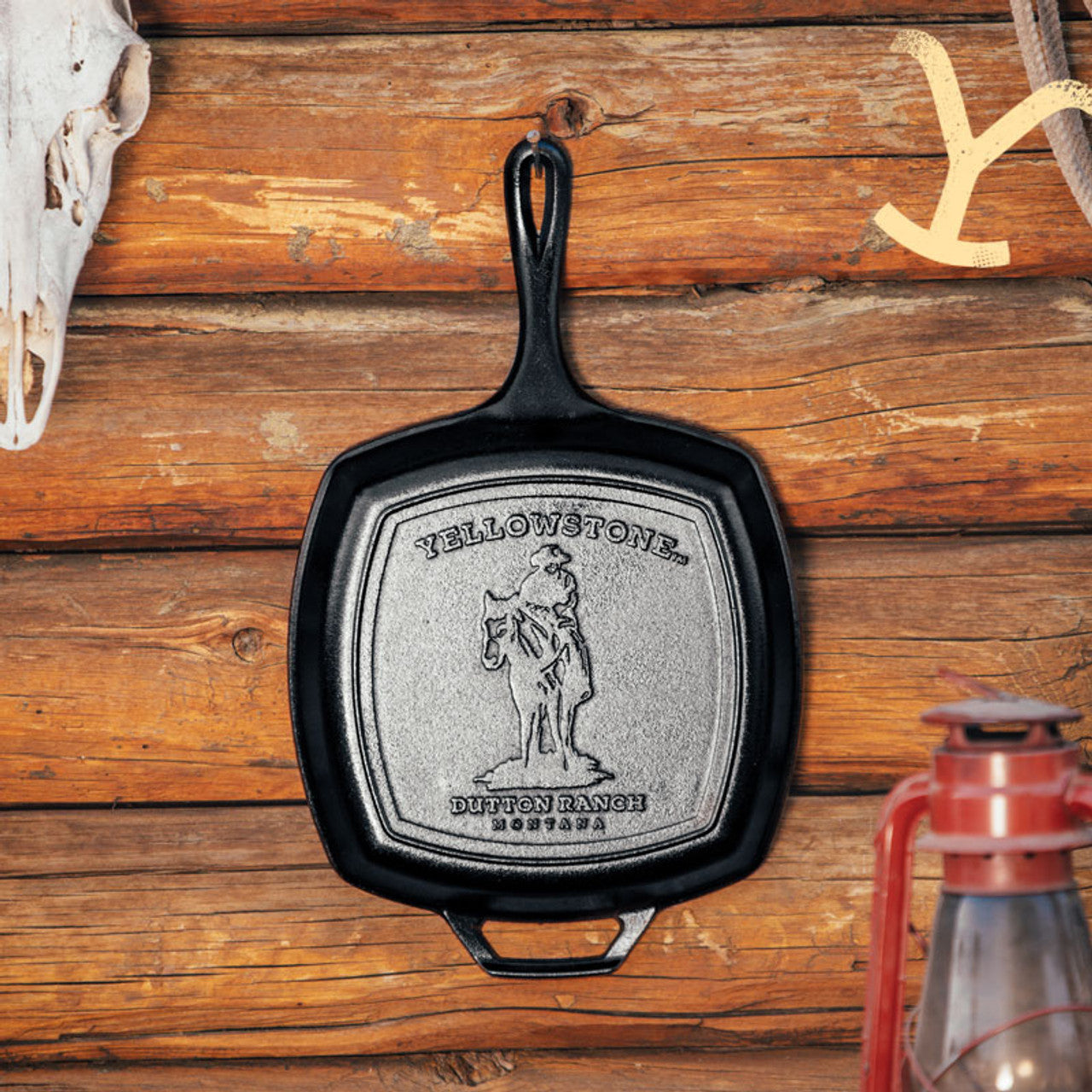 Lodge Yellowstone Square Cast Iron Cowboy Grill Pan 10.5in/27cm