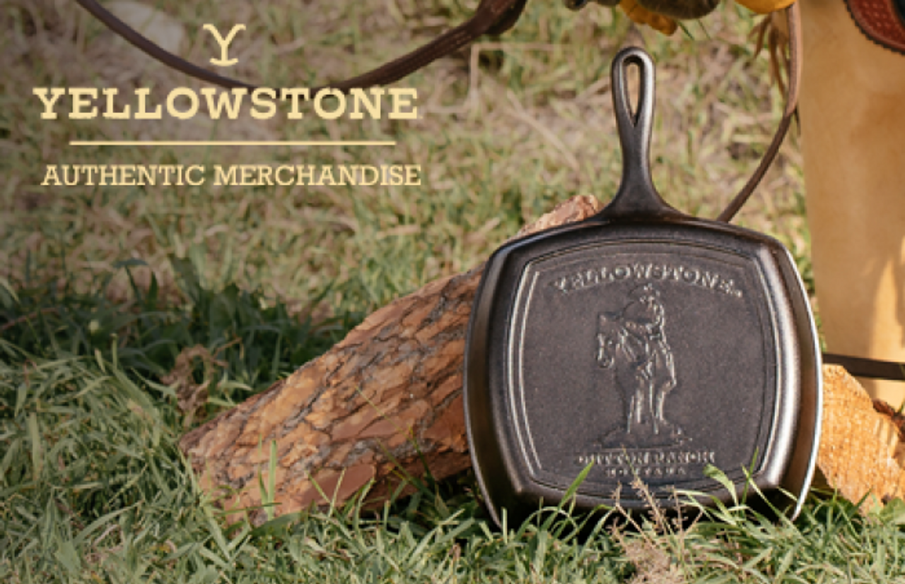 Lodge Yellowstone Square Cast Iron Cowboy Grill Pan 10.5in/27cm