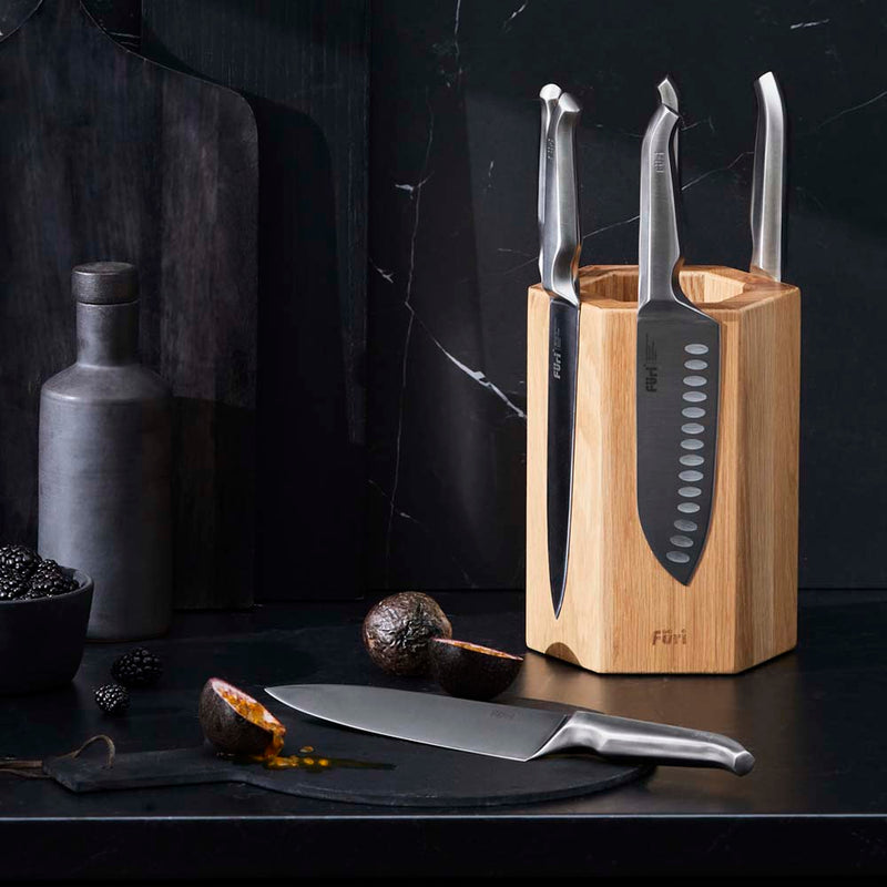 Furi Magnetic Hexagonal 7-Piece Knife Block Set