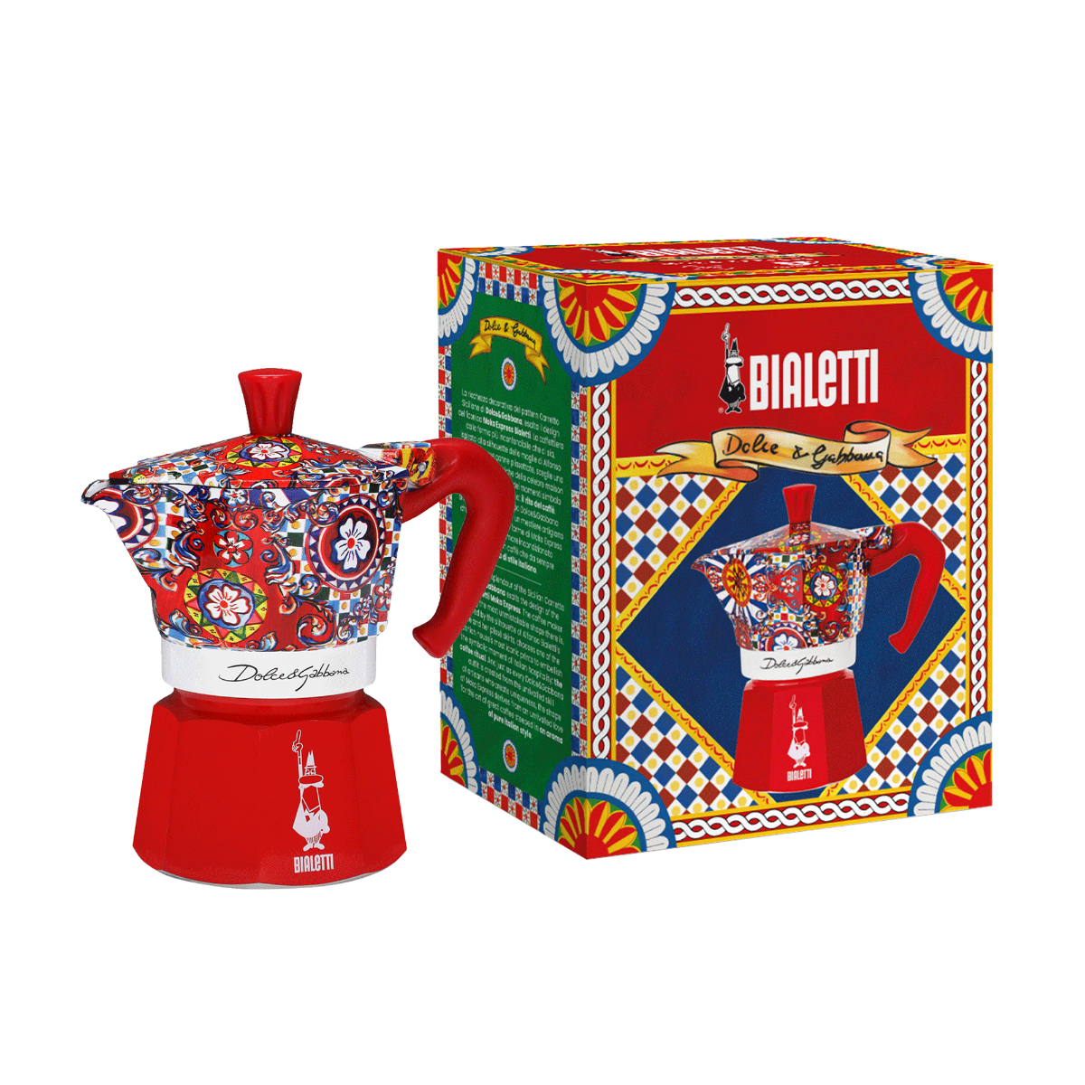 Bialetti Dolce & Gabbana Red Moka Express 3 Cup (130 ml) Stovetop Coffee Maker