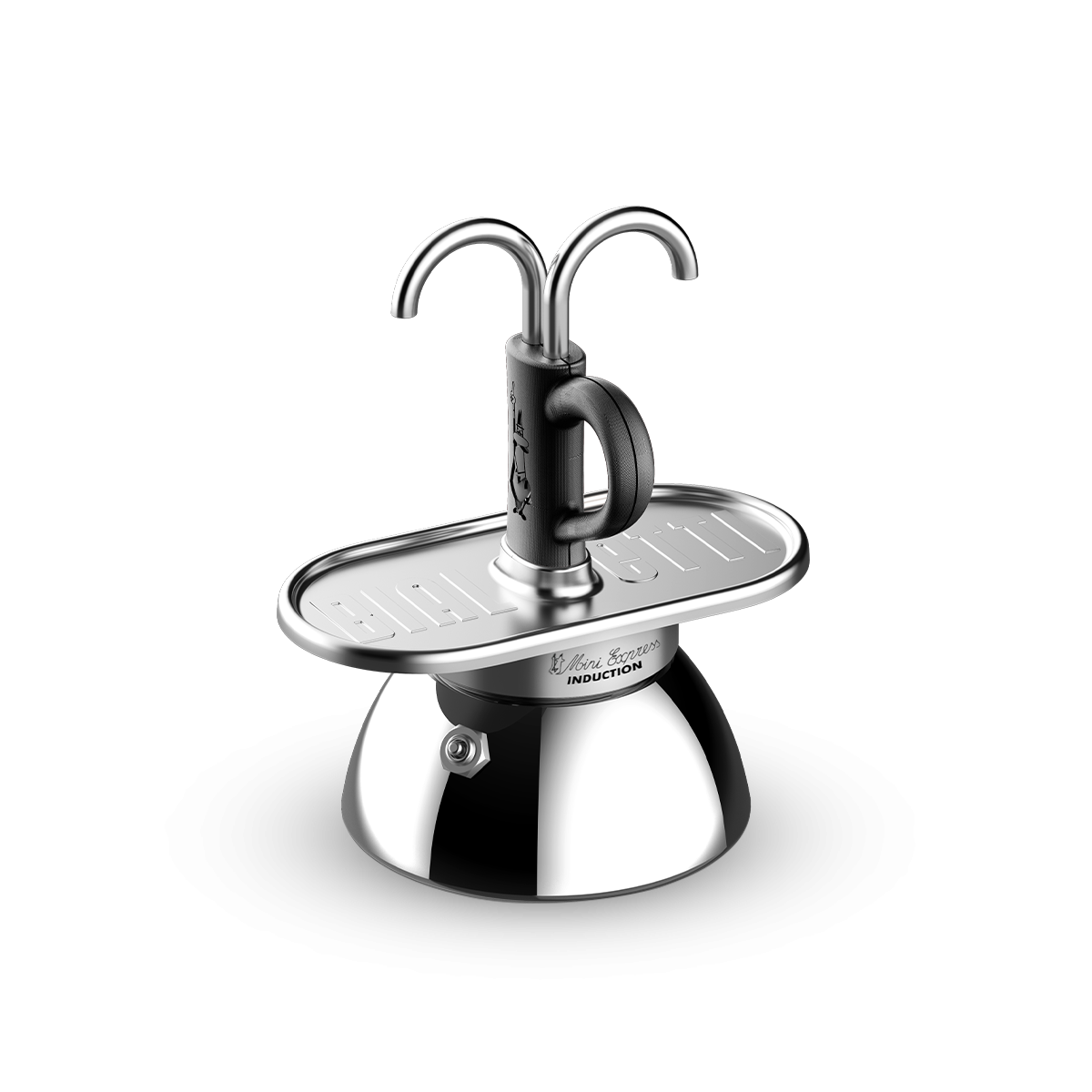Bialetti Mini Express Induction Black – 2 Cup (60 ml) with Bicchierini Cups